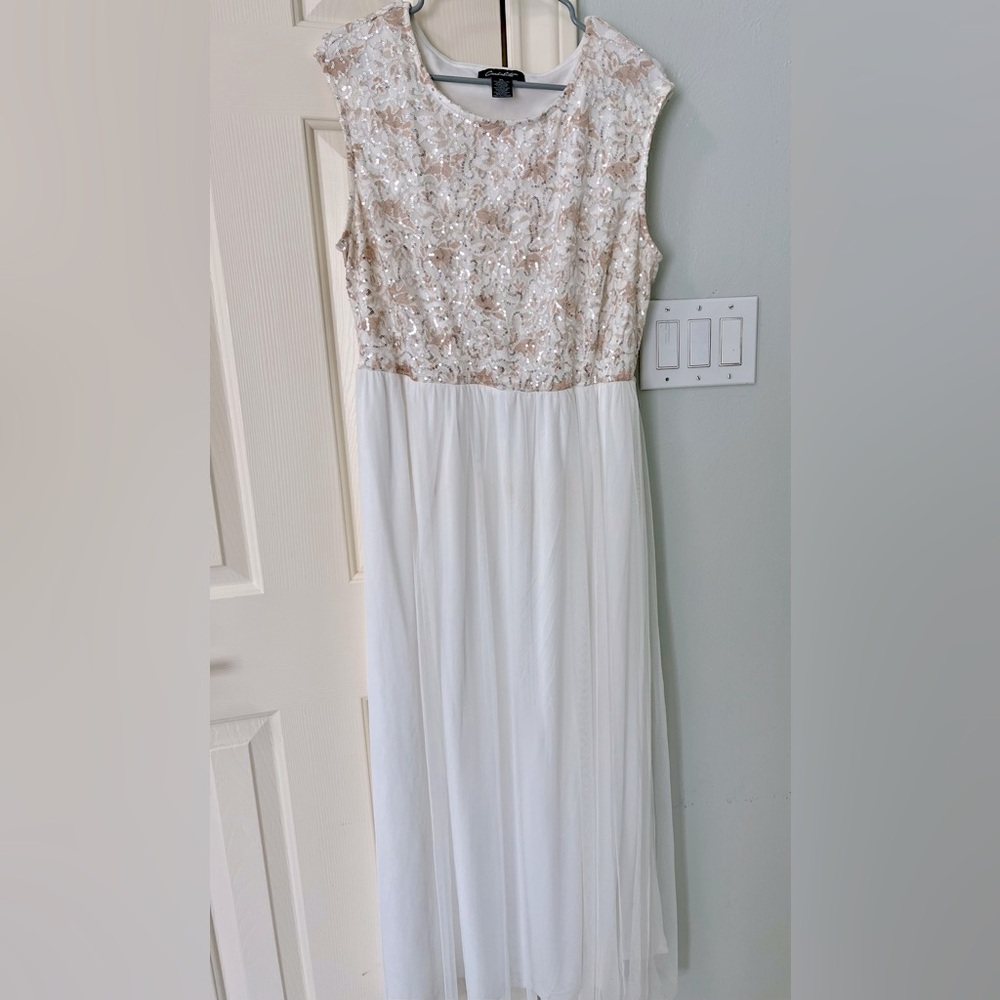 Rose Gold sequin/ white chiffon Dress